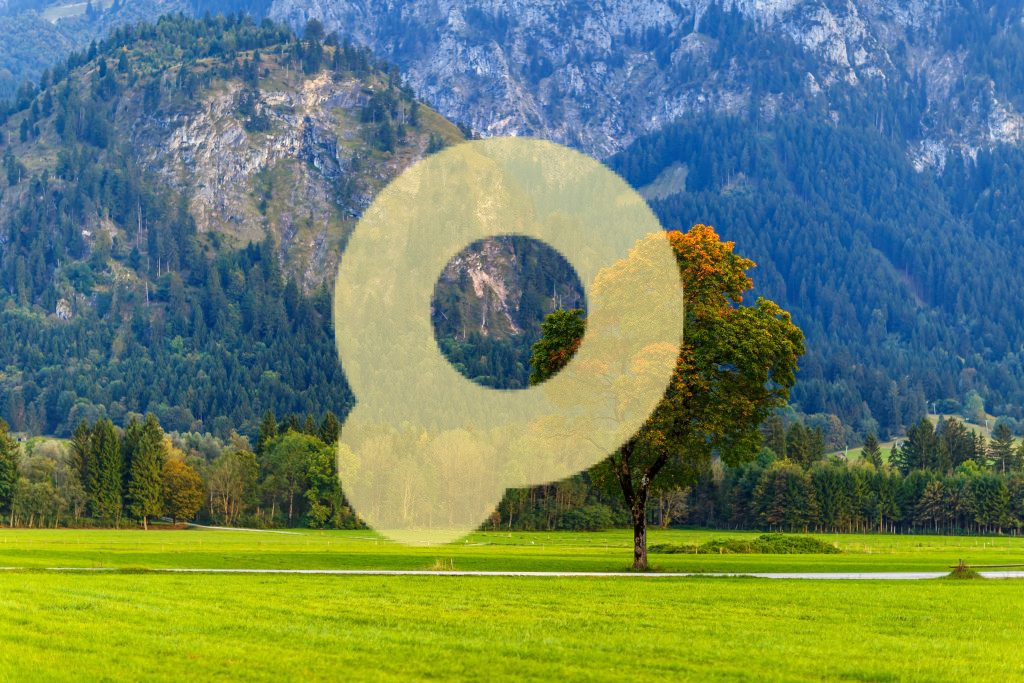 Захватывающий дух вид, зеленый пейзаж с деревьями