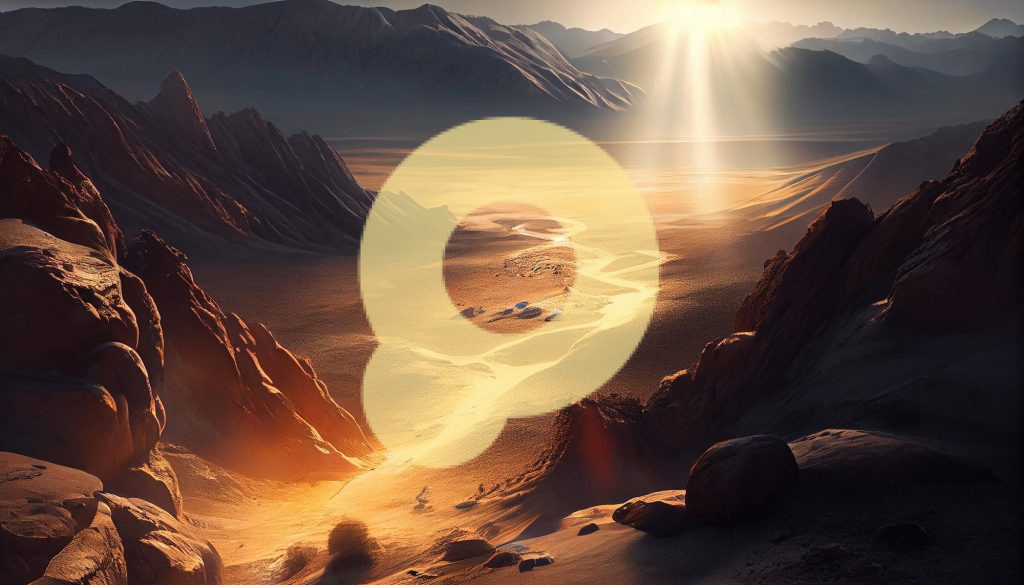 Красота природы сияет, восход солнца, горы порождают искусственный интеллект