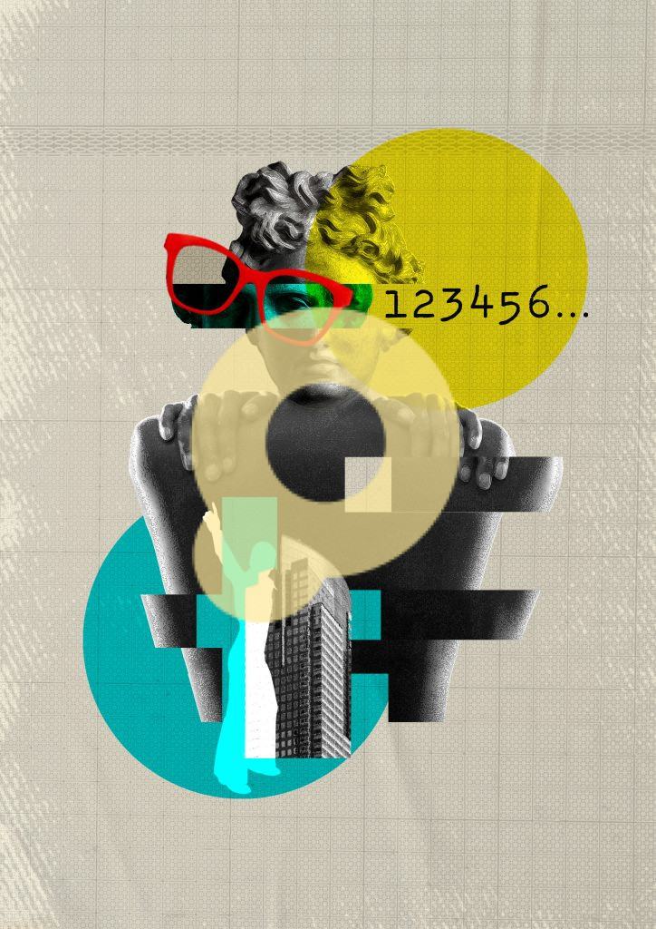 Красивая винтажная композиция-коллаж