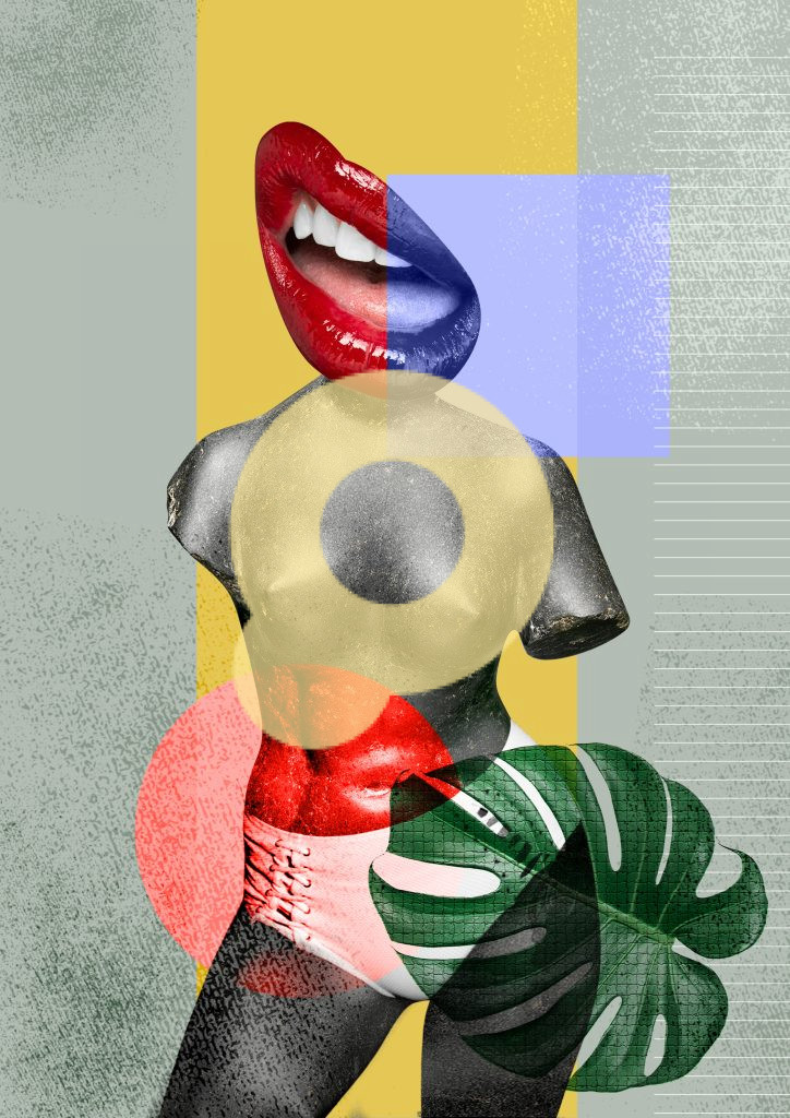 Красивая винтажная композиция-коллаж