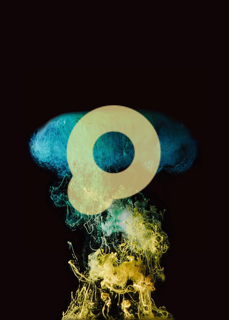 Яркая бирюзово-желтая краска