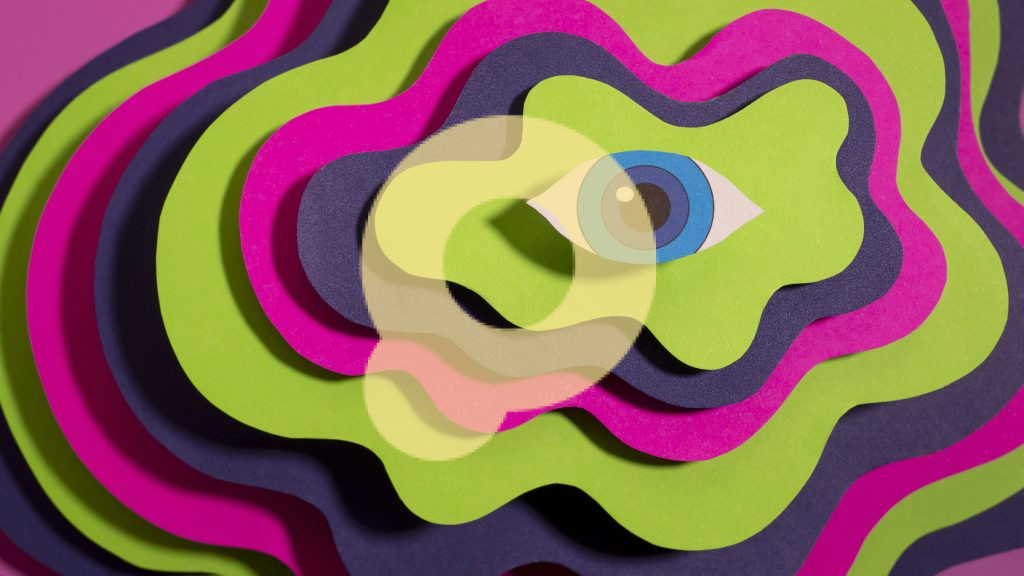 Абстрактный психоделический фон, вырезанный из бумаги