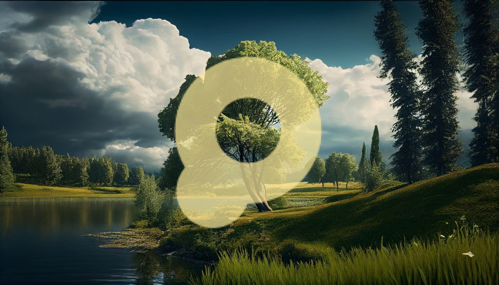 Природа, закат солнца, спокойный луг, красота сельской местности, генеративный искусственный интеллект